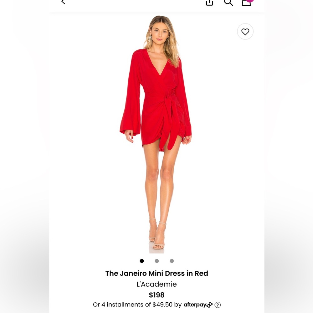 The Janeiro Mini Dress in Red in size Large